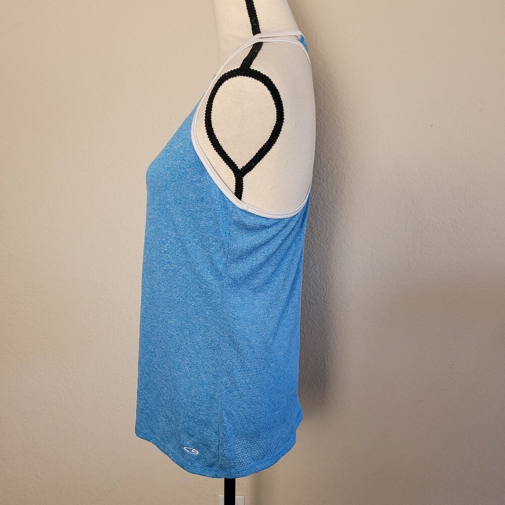 Champion Womens Racerback Tank Top Small Blue White Sleeveless Athletic - Picture 3 of 6